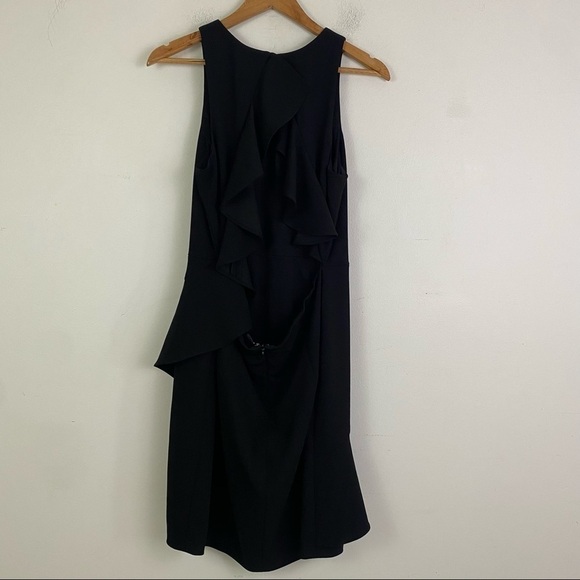 AIDAN BY AIDAN MATTOX black ruffle open back mini dress - Picture 10 of 10